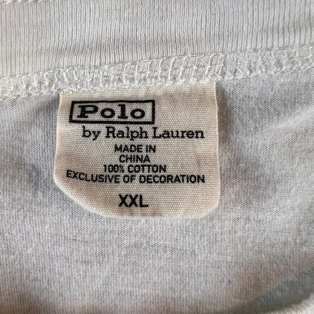 Polo Ralph Lauren Mens XXL White Cotton Short Sleeve Henley Shirt Pony Logo
